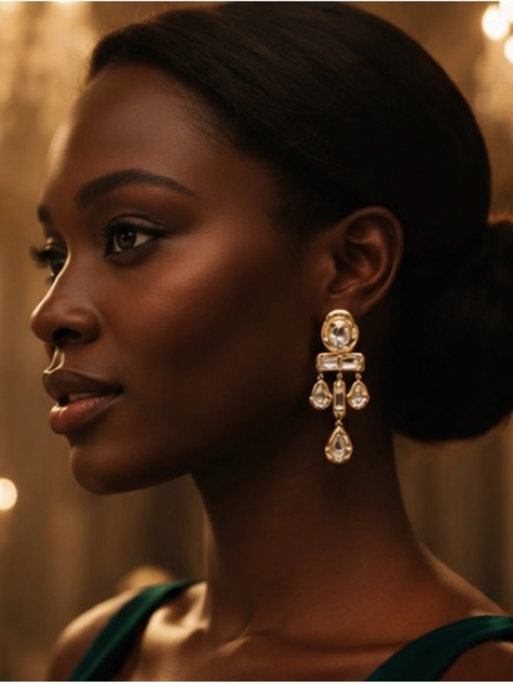 Luxury Crystal Gold Chandelier Earrings